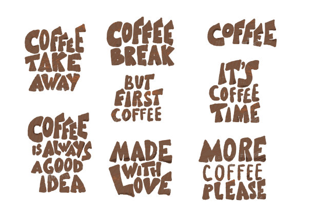 咖啡主题引语孤立。矢量插图。图片下载