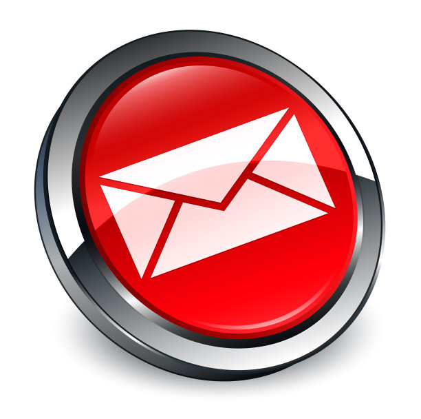 电子邮件图标3d红色圆形按钮图片下载