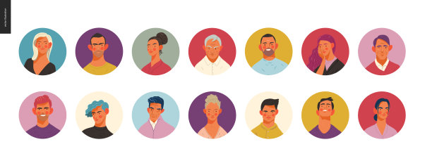 真人肖像集-男人和女人图片下载