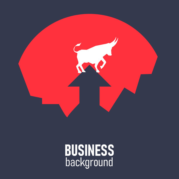 极简风格矢量企业财务概念。增长中的商业市场。向量。图片下载