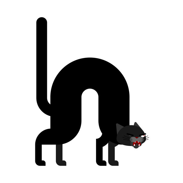 愤怒的猫。攻击者的宠物。家庭动物欺凌载体图片下载