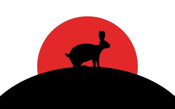 野兔图标，非洲动物，剪影艺术图像，矢量插图孤立在白色的背景图片下载