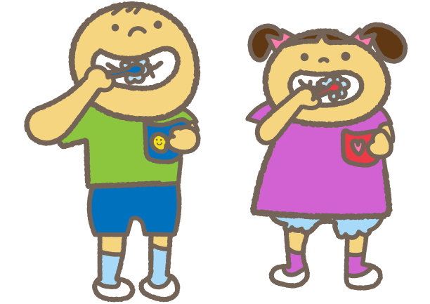 牙齿护理，孩子刷牙图片下载