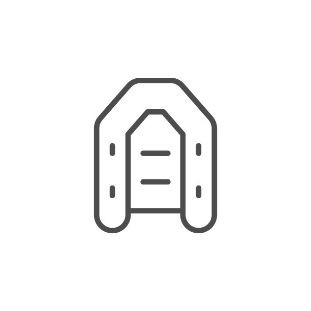 充气船线条轮廓图标图片下载