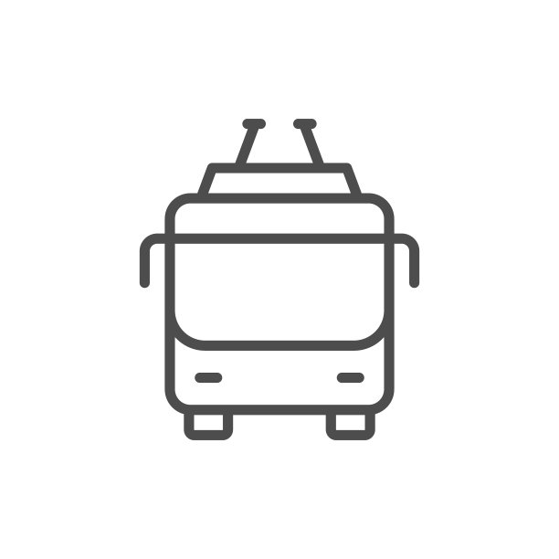 无轨电车图标和公共交通概念图片下载
