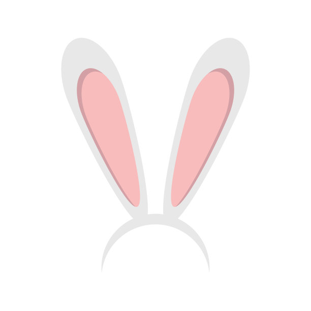 兔子耳朵矢量设计插图孤立在白色的背景图片下载