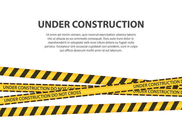 在施工区域矢量设计插图孤立在白色背景图片下载