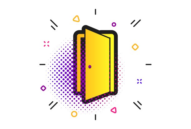 门牌图标。进入或退出符号。向量图片下载