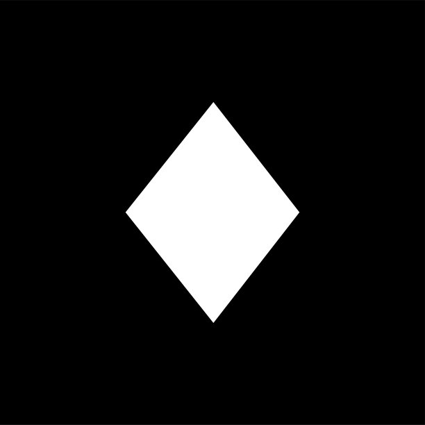 扑克牌钻石图标上的黑色背景。黑色平面风格矢量插图图片下载
