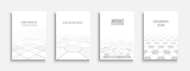 向量抽象当代模板，封面，海报，小册子，横幅，传单，背景收集。白色未来派瓷砖地板设计与透视图片下载