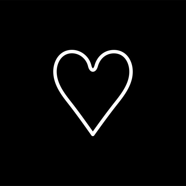 扑克牌心线图标上的黑色背景。黑色平面风格矢量插图图片下载