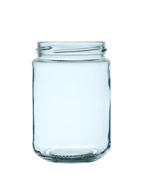 装罐头食品的空玻璃罐，孤立在白色背景上图片下载