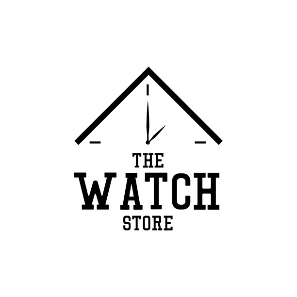 手表商店图标上的白色背景。矢量图图片下载