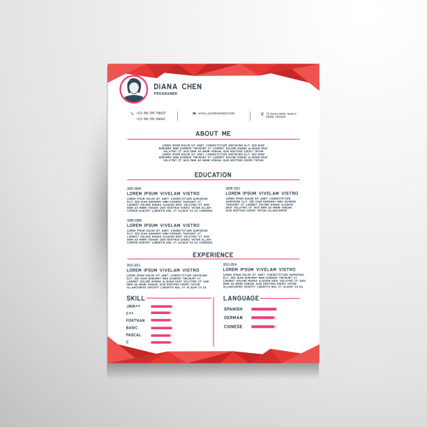 简历传单和传单设计，矢量插图图片下载