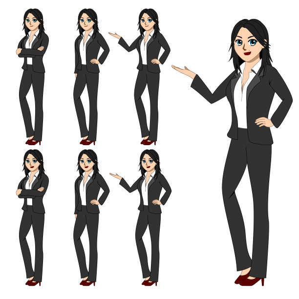 在白色背景上的女商人的照片。图片下载