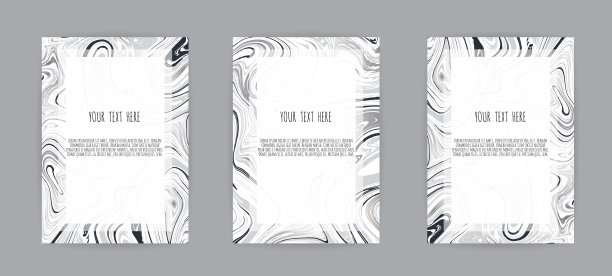 一套精美的卡片，背景。黑色和灰色大理石纹理。矢量插图。图片下载