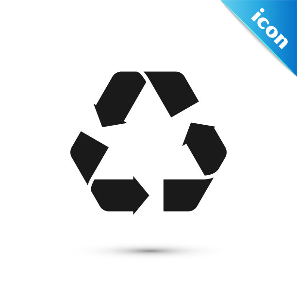 黑色循环符号图标孤立在白色背景。圆形箭头图标。环境可回收，走向绿色。矢量图图片下载