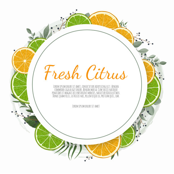 采购产品橙色水果和花夏天横幅，图形背景，异国情调的花邀请，传单或卡片。图片下载