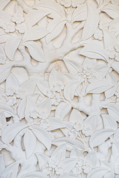 豪华白墙设计，白色石雕:石雕墙装饰图片下载