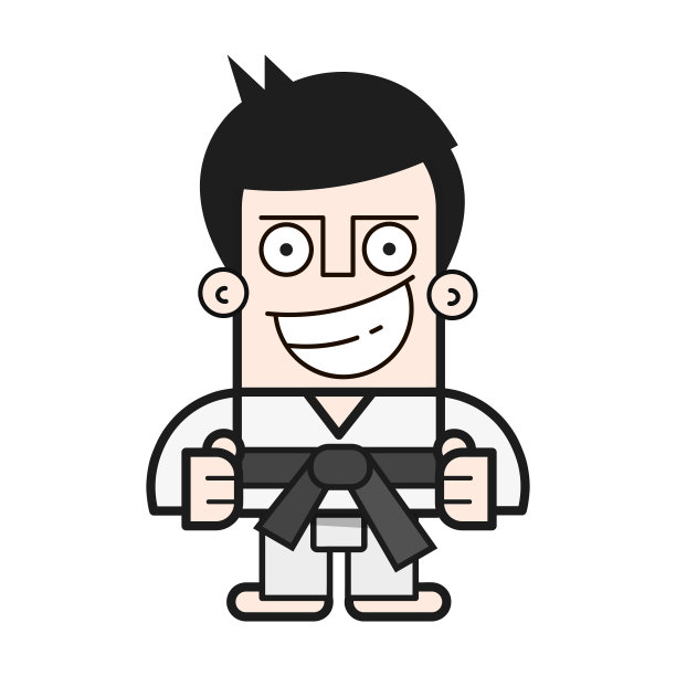 跆拳道标志设计模板。矢量插图的t恤，传单图片下载