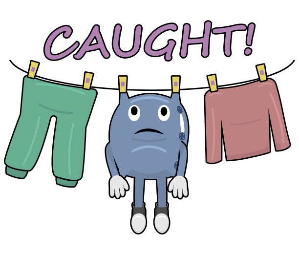 晾晒衣服和滑稽的枕头。图片下载