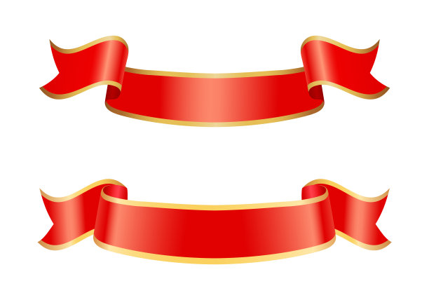 丝带图标的横幅设置矢量插图图片下载