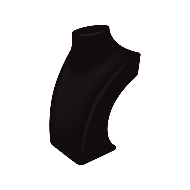 矢量黑色项链显示珠宝。用来装珠宝的人体模型支架。侧视图图片下载