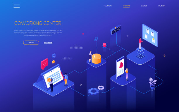 规划系统-现代等距矢量网横幅图片下载