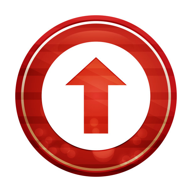 上传图标真实的对角线运动红色圆形按钮插图图片下载