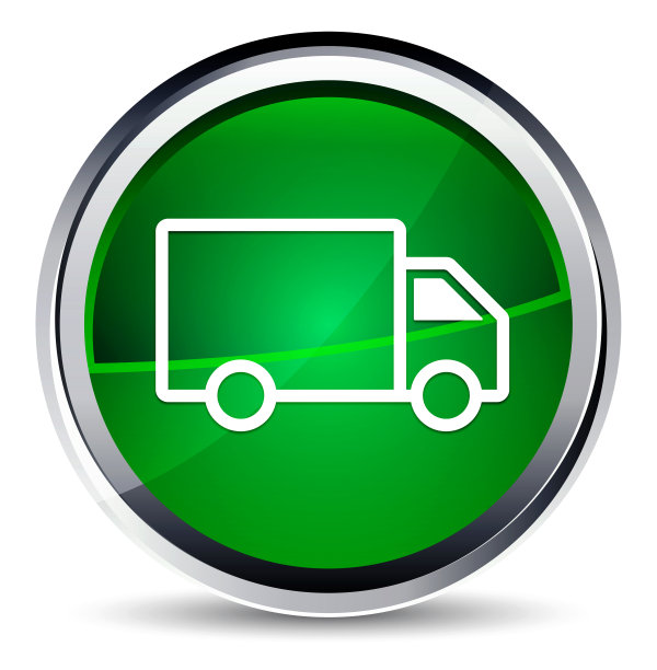 送货卡车图标水绿色圆形按钮图片下载