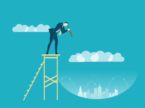 商人正在审视城市，并探索未来的商业潜力。协作，解决问题，思考创意，头脑风暴和团队合作的概念。图片下载