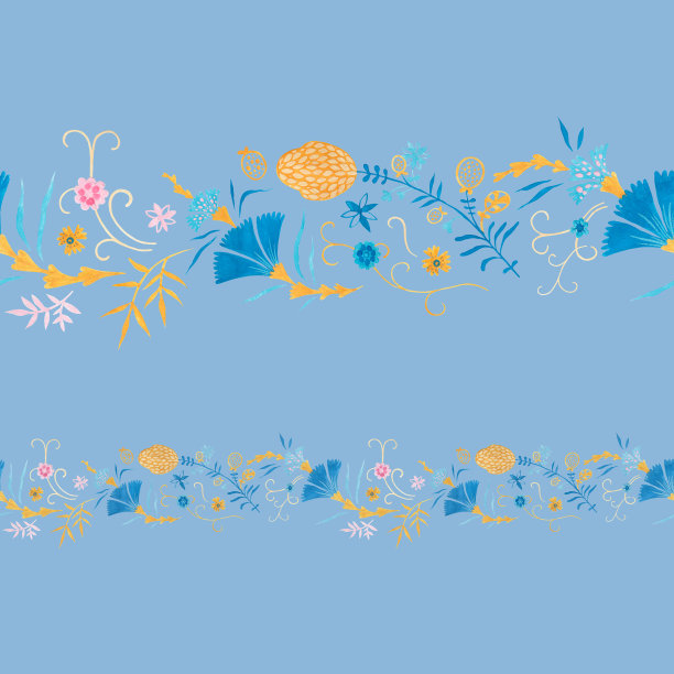 现代花卉无缝图案与传统装饰设计青石背景。图片下载