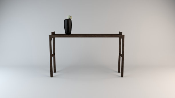 白色背景下的中国极简传统家具长桌图片下载