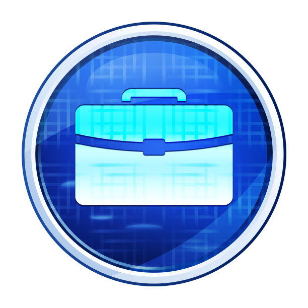 公文包图标未来的蓝色圆形按钮矢量插图图片下载