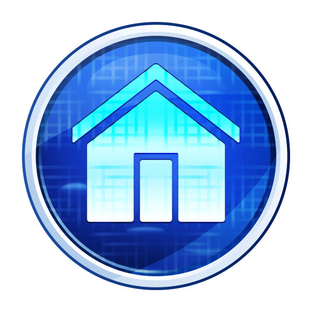 主页图标未来的蓝色圆形按钮矢量插图图片下载