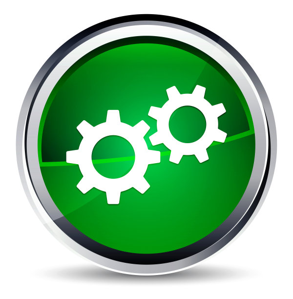 设置过程图标绿色水圆形按钮图片下载