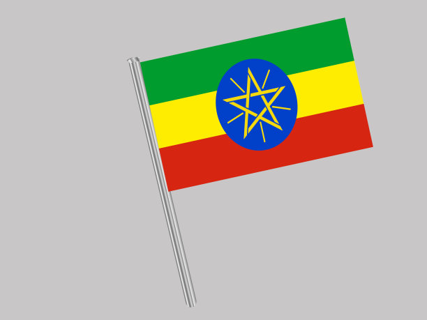 美丽的埃塞俄比亚国旗旗杆。原始颜色和比例。令人惊奇的设计矢量gparphi插图为web，标志，图标和背景。从国家国旗设置。图片下载