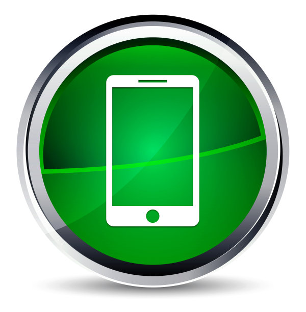 智能手机图标水绿色圆形按钮图片下载