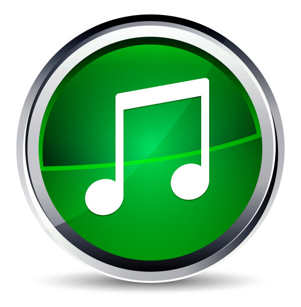 音乐笔记图标水绿色圆形按钮图片下载