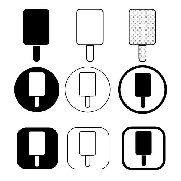 一套简单的冰淇淋图标图片下载