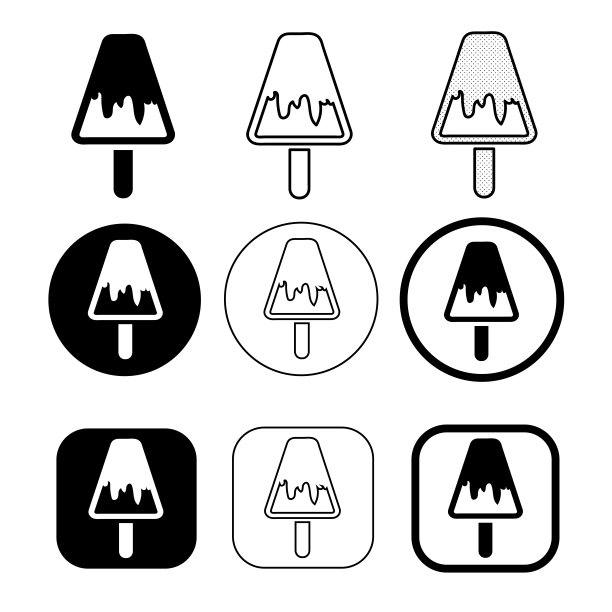 一套简单的冰淇淋图标图片下载