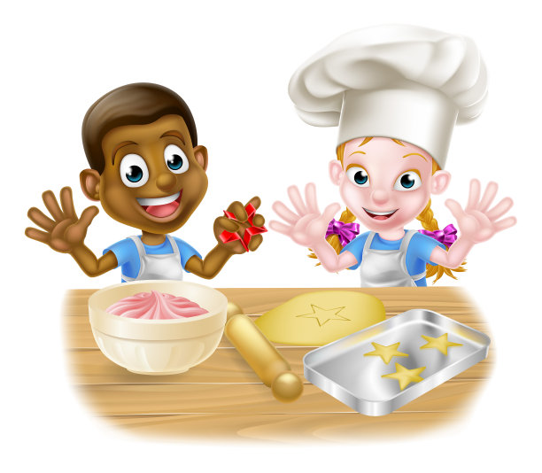 卡通儿童面包师烘焙图片下载