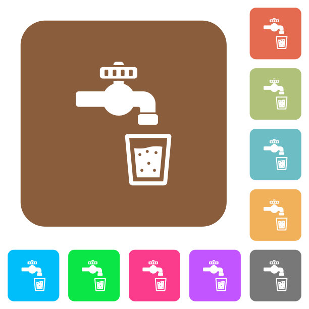 饮水圆角方平图标图片下载