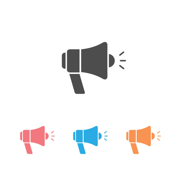 扩音器的图标集。图标扩音器单图标图形设计-矢量插图图片下载