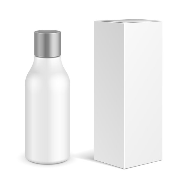 采购产品化妆品，卫生，医疗灰色塑料瓶凝胶，液体肥皂，乳液，霜，洗发水与盒子。为你的设计做好准备。插图孤立的白色背景。向量EPS10图片下载