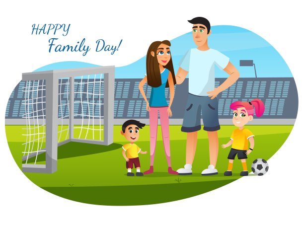 家庭日贺卡运动足球游戏图片下载