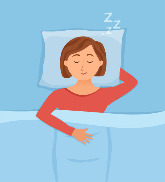 熟睡的女人脸卡通人物快乐的女孩有一个甜蜜的梦图片下载