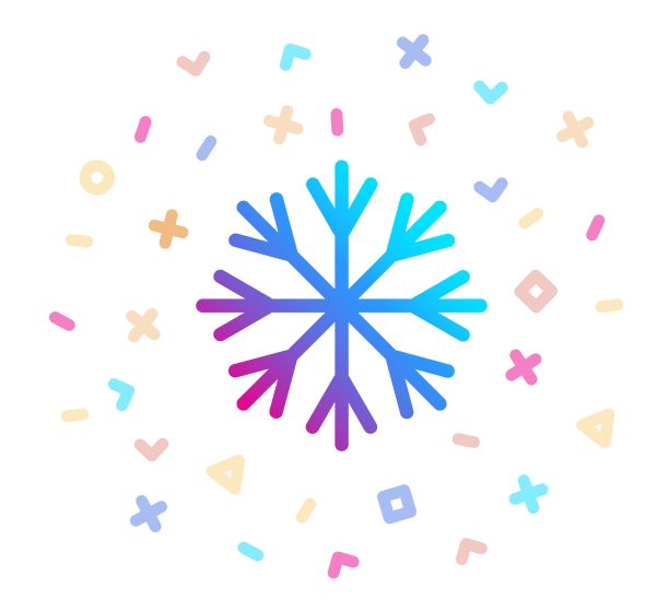 雪花被节日装饰包围。线性矢量图标。圣诞节和新年的象征图片下载