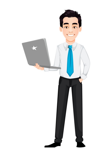 英俊的商人卡通人物图片下载