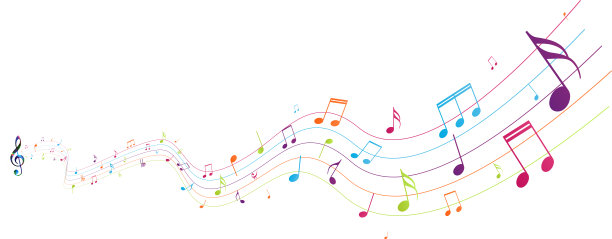 色彩缤纷的音乐音符背景素材图片